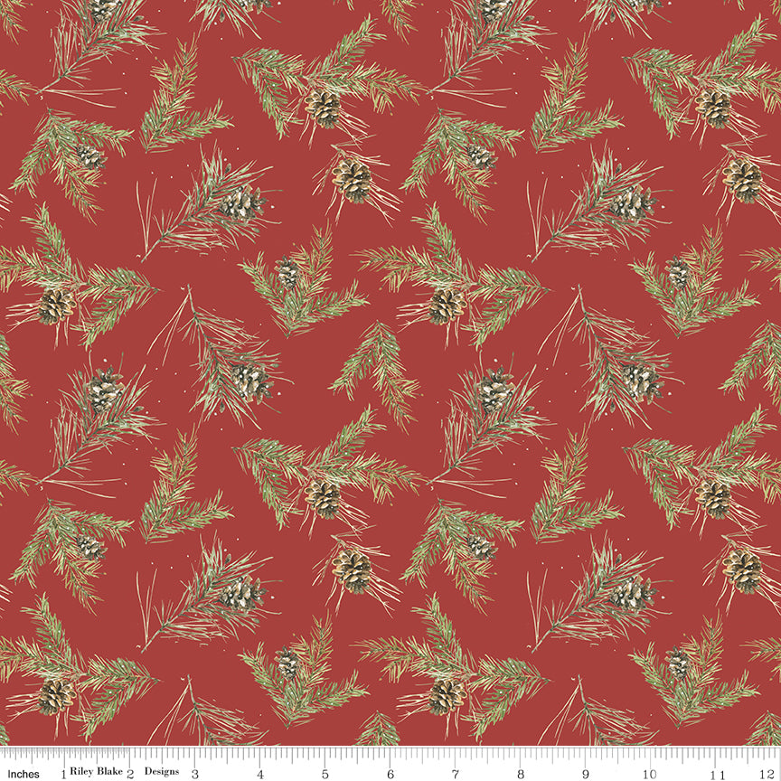 Holiday Spirit Pinecones Red