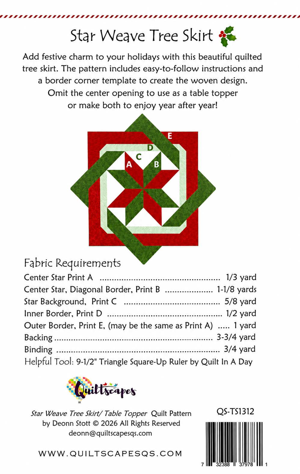 Quiltscapes Star Weave Tree Skirt