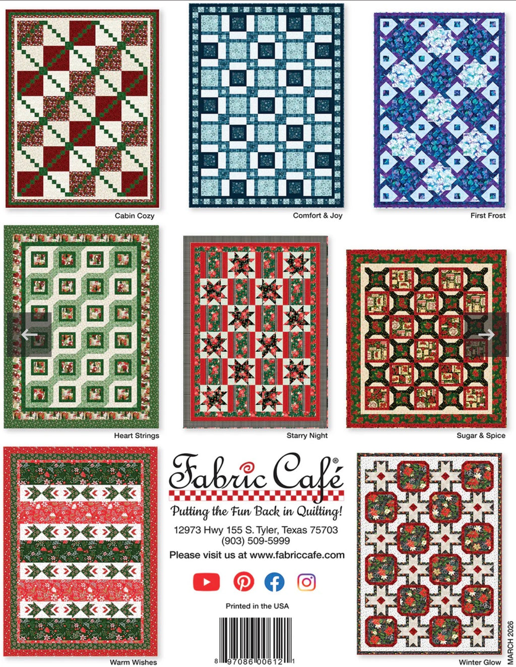 Fabric Cafe Holly Jolly 5 yard Quilts