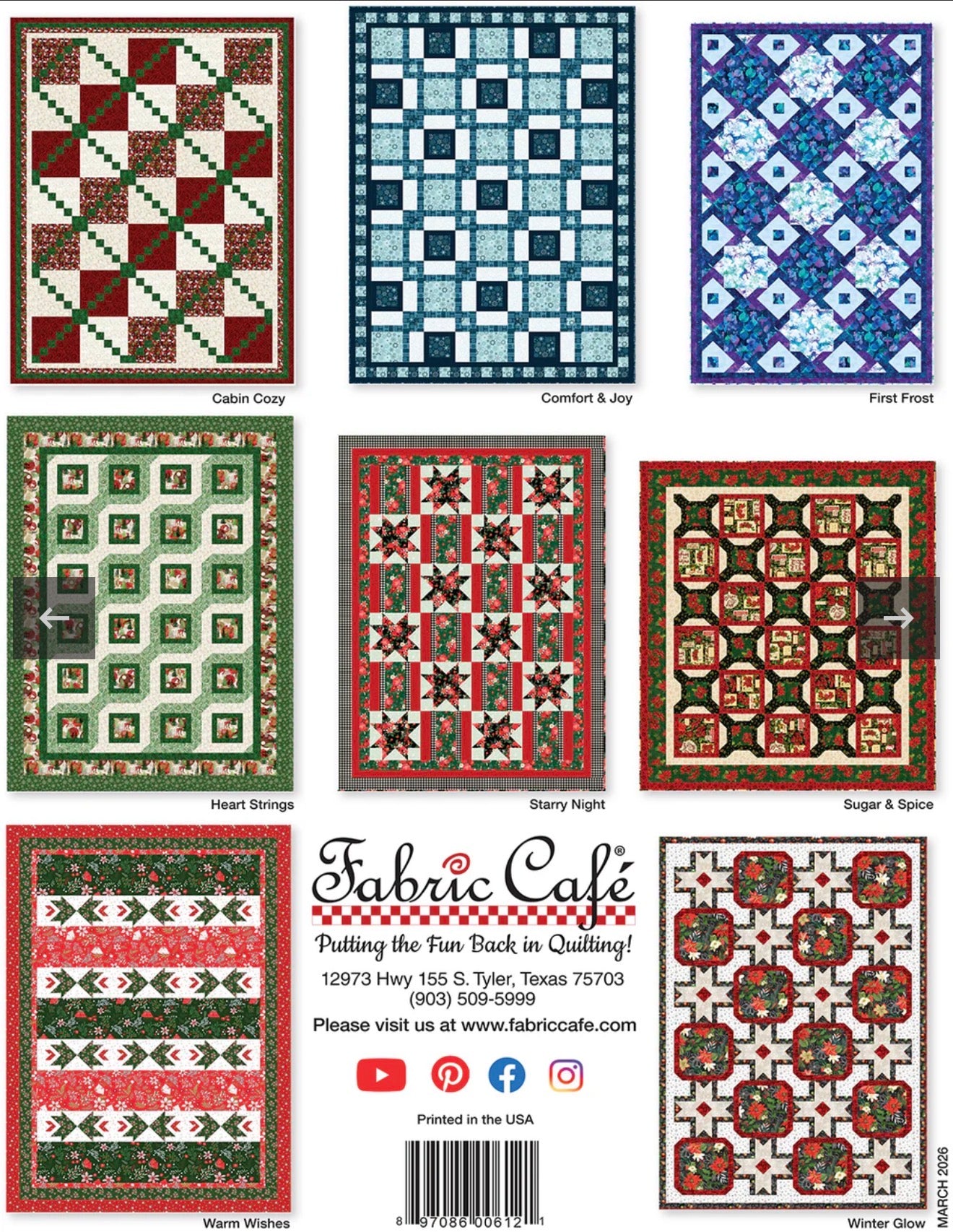 Fabric Cafe Holly Jolly 5 yard Quilts