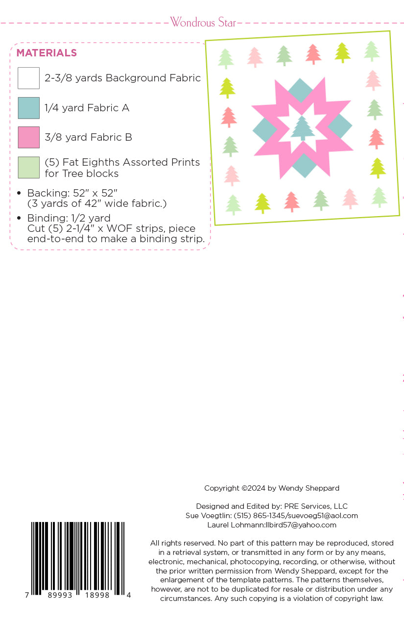 Wondrous Star Quilt Pattern by Wendy Sheppard